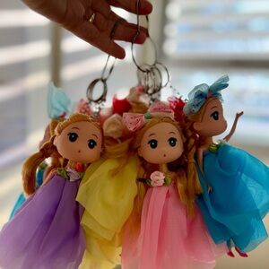 EUC--hand made dolls for|decorations in your purse or on your expensive bags.